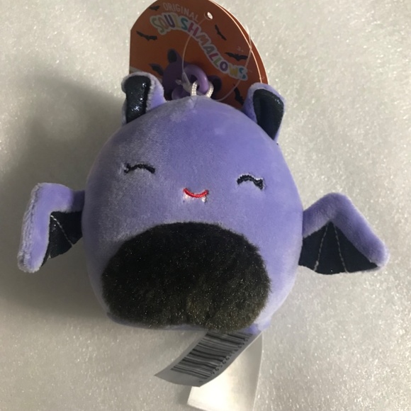 Original Squishmallows Joldy the Purple Black Vampire Bat 3.5” Plush Clip - Picture 11 of 11
